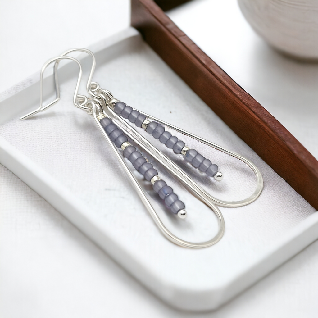 Harley - Silver & Pale Purple Earrings Bijou by SAM