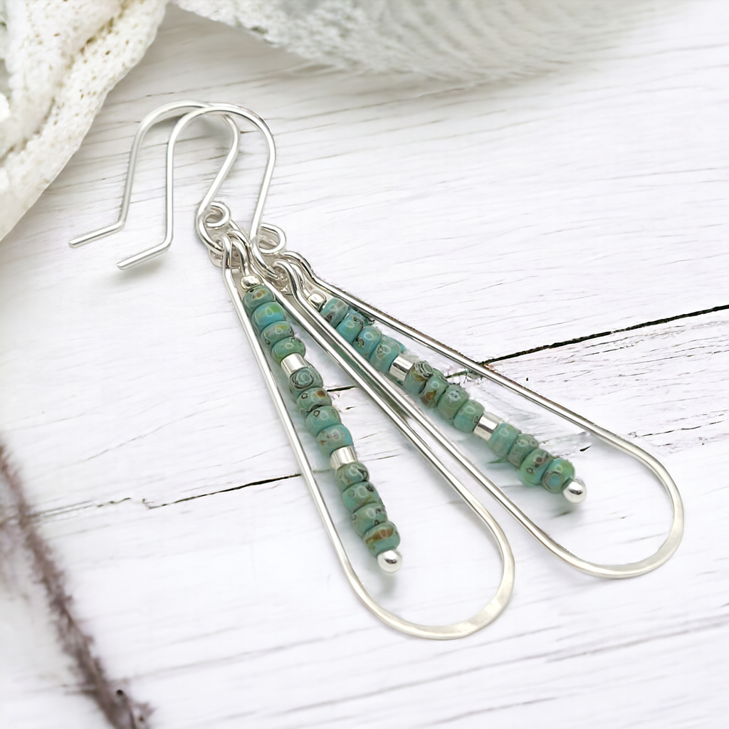 Harley - Silver & Tuquoise Earrings Bijou by SAM