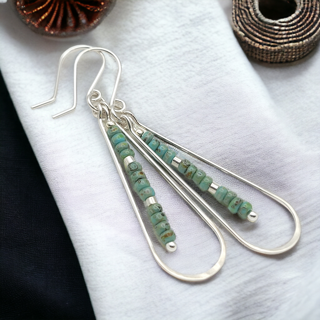 Harley - Silver & Tuquoise Earrings Bijou by SAM