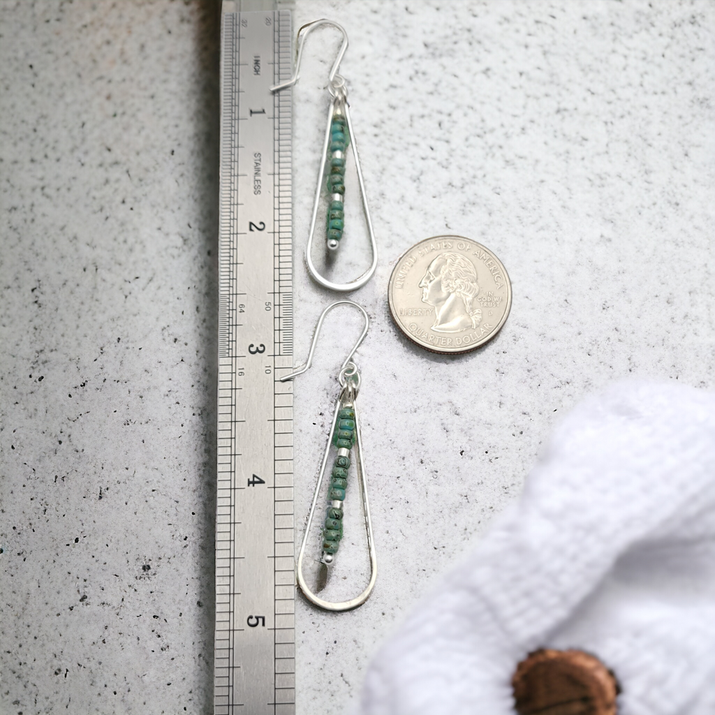 Harley - Silver & Tuquoise Earrings Bijou by SAM