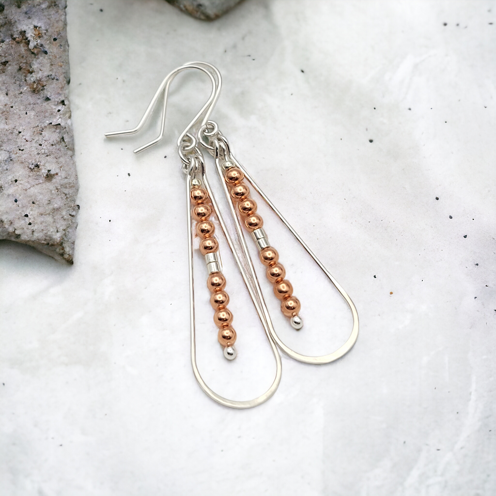 Harley - Silver & Copper Earrings Bijou by SAM