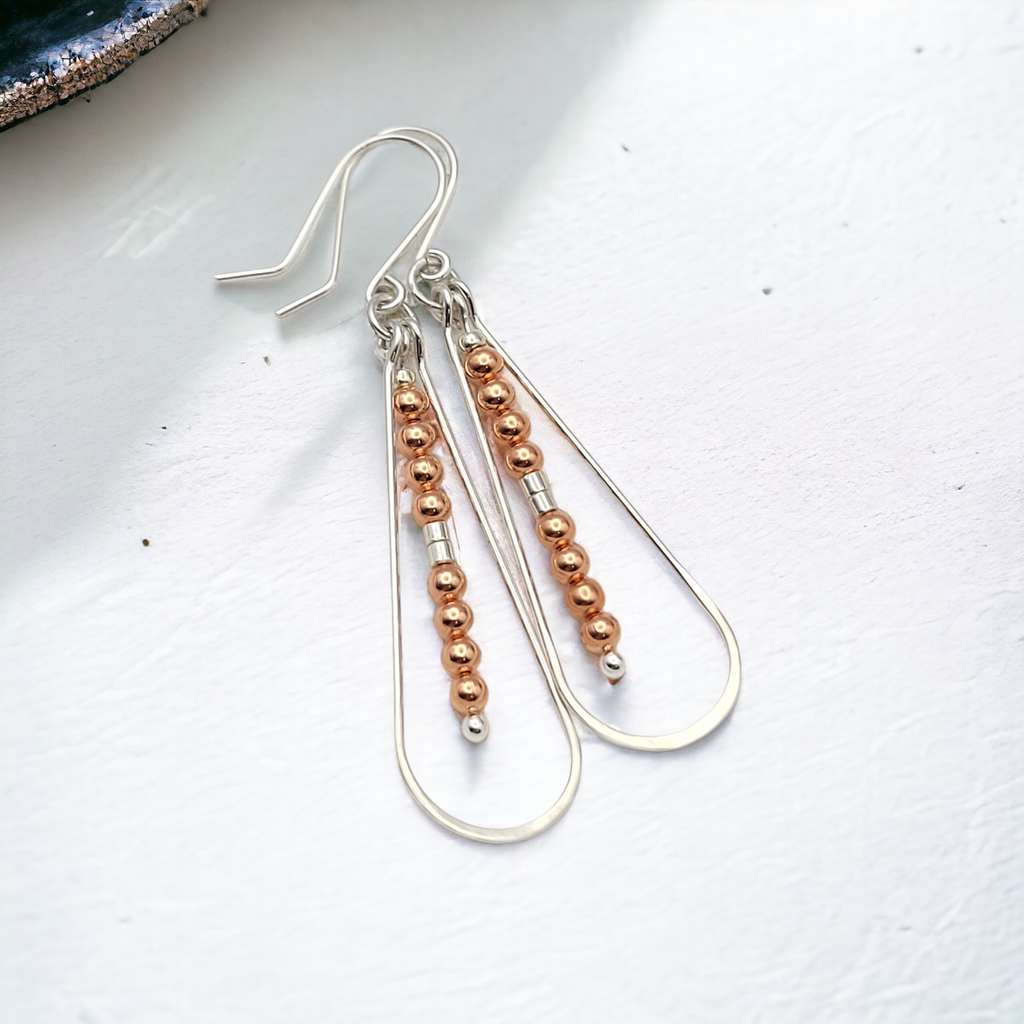 Harley - Silver & Copper Earrings Bijou by SAM