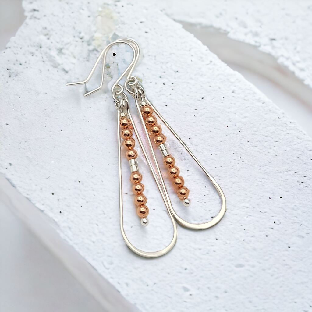 Harley - Silver & Copper Earrings Bijou by SAM