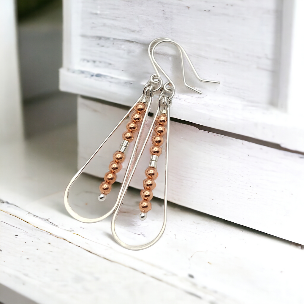 Harley - Silver & Copper Earrings Bijou by SAM