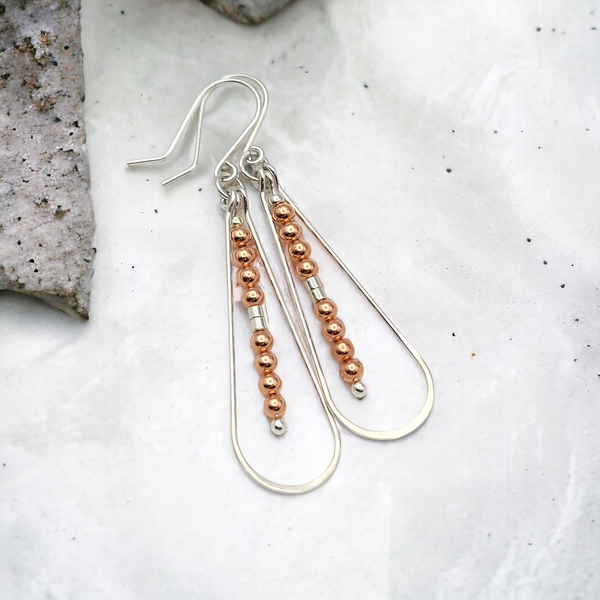Harley - Silver & Copper Earrings Bijou by SAM