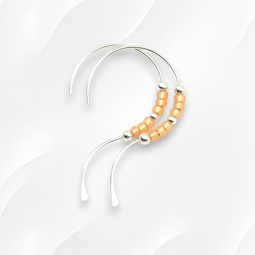 Open Heart - Silver & Orange Earrings Bijou by SAM