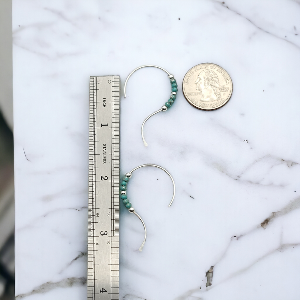 Open Heart - Silver & Turquoise Earrings Bijou by SAM