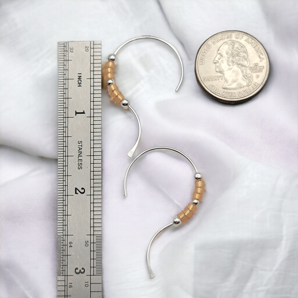 Open Heart - Silver & Orange Earrings Bijou by SAM