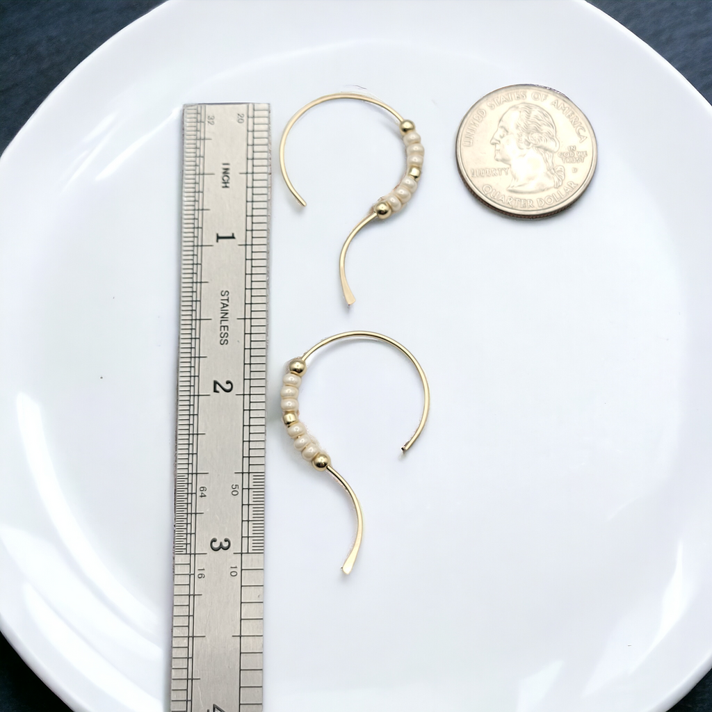 Open Heart - Gold & Pearl Earrings Bijou by SAM