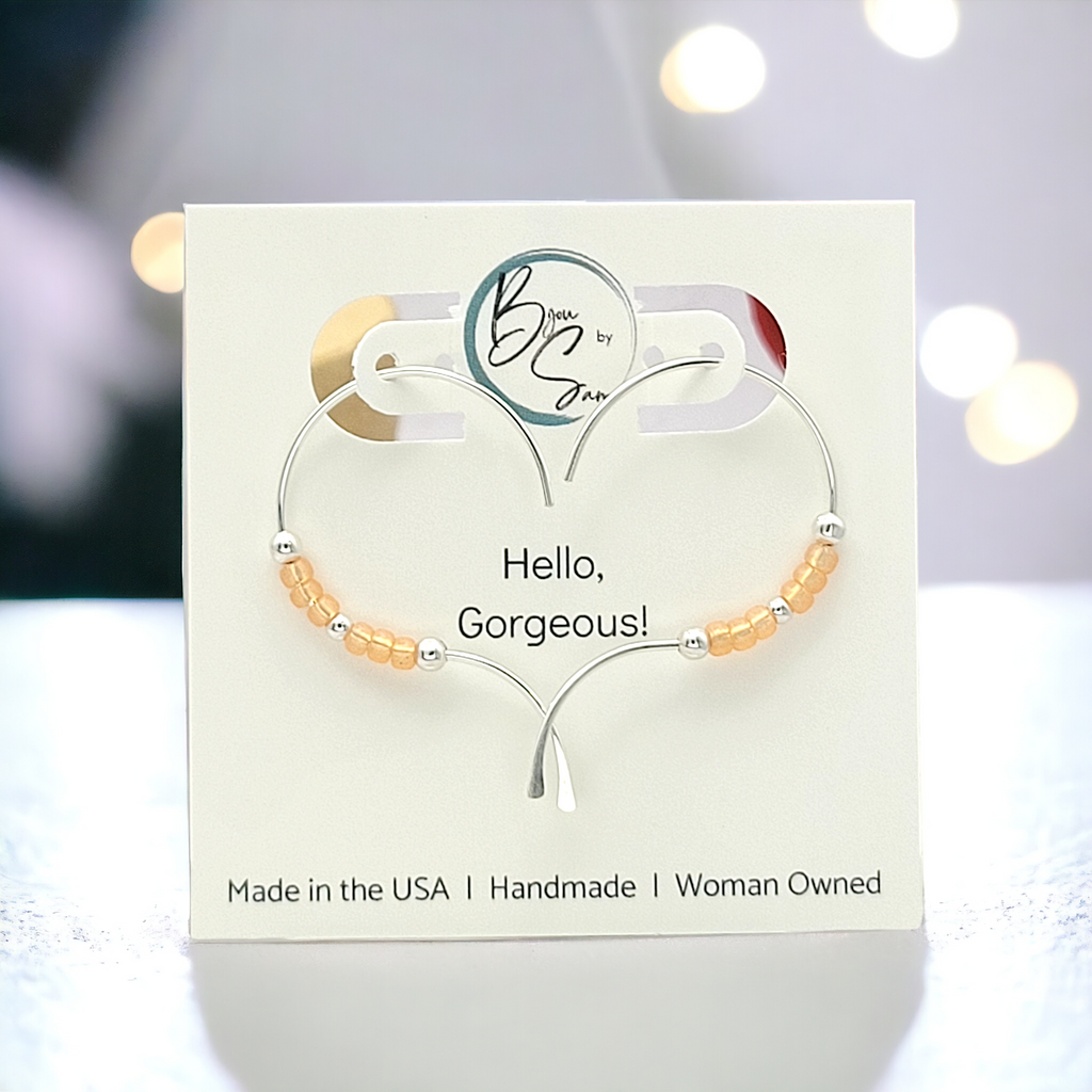 Open Heart - Silver & Orange Earrings Bijou by SAM