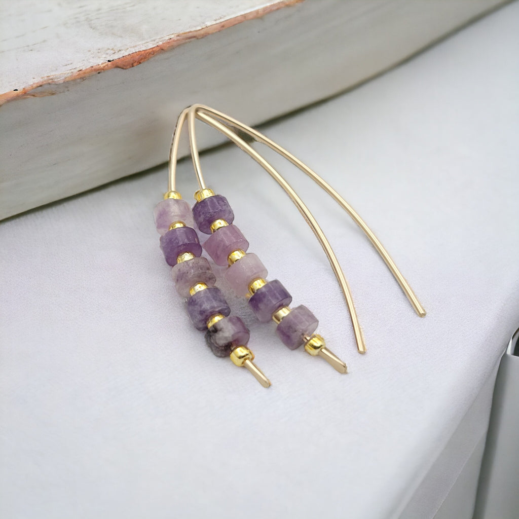 Wish - Gold & Amethyst Earrings Bijou by SAM