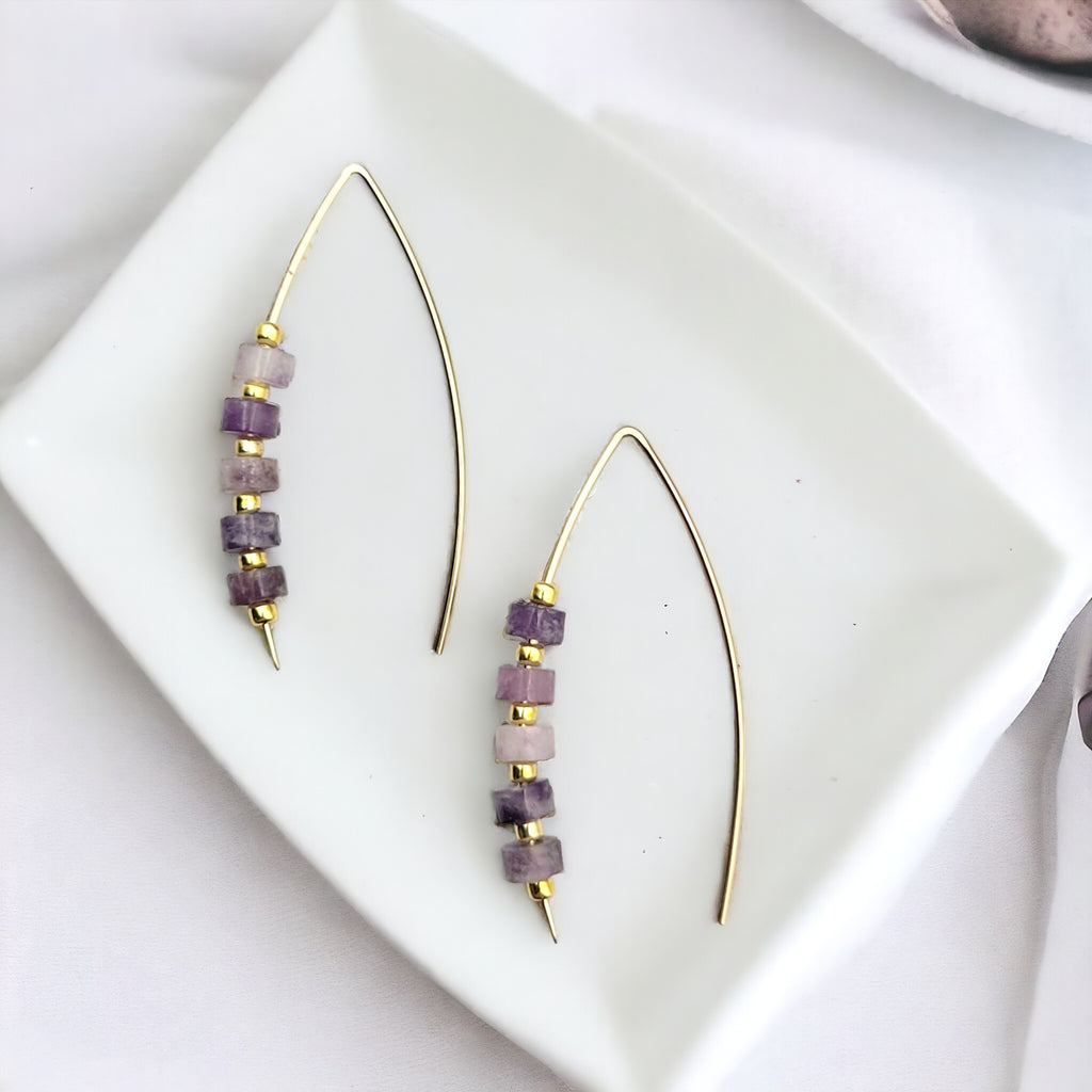 Wish - Gold & Amethyst Earrings Bijou by SAM