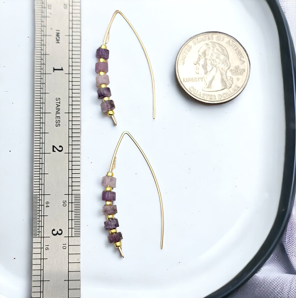 Wish - Gold & Amethyst Earrings Bijou by SAM