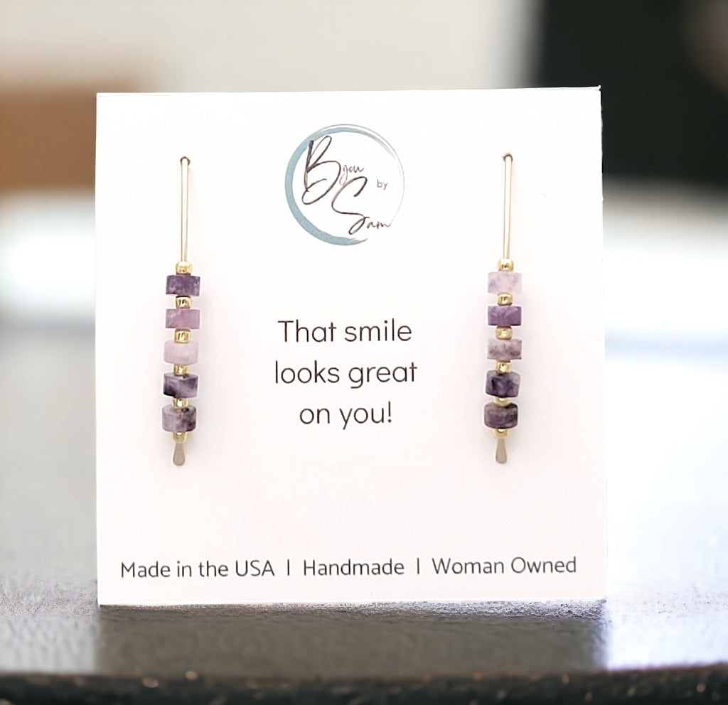 Wish - Gold & Amethyst Earrings Bijou by SAM