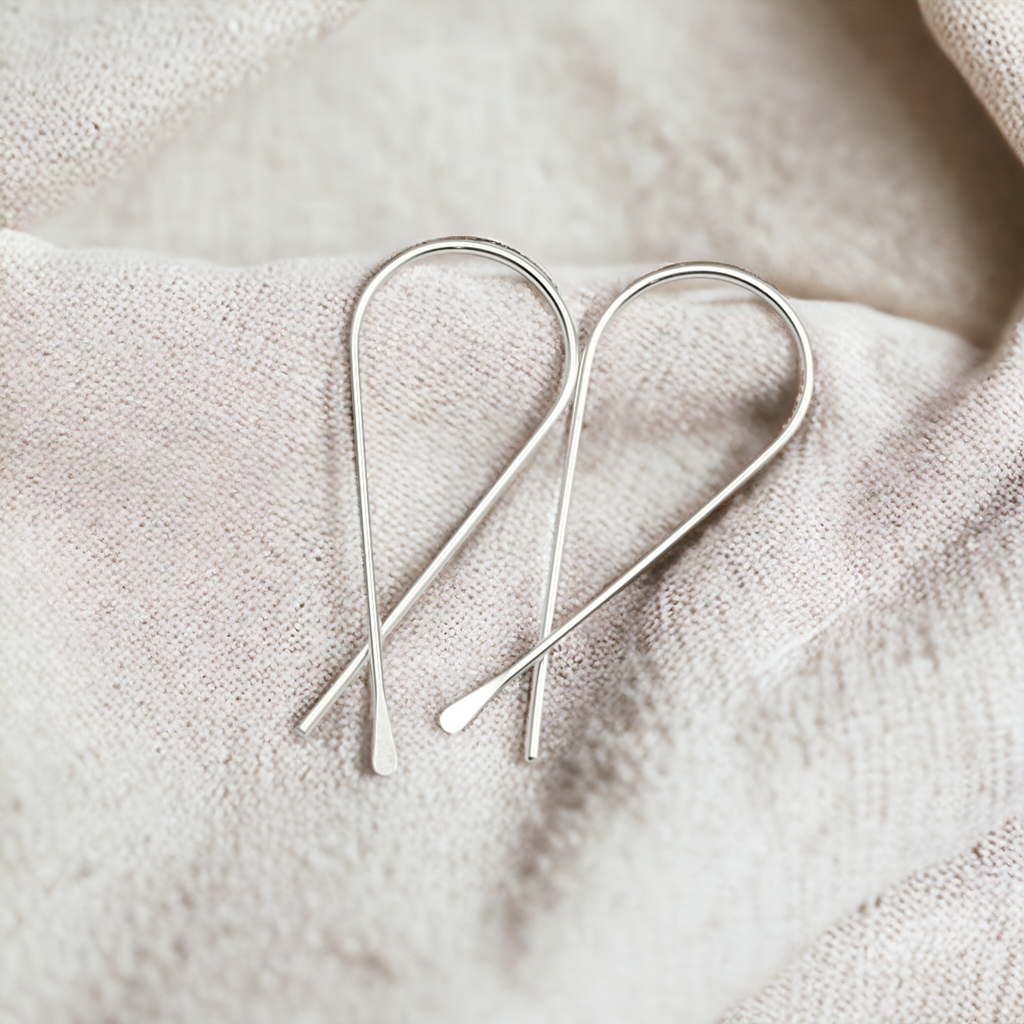 Ribbon - Silver Threader Earrings Earrings Bijou by SAM