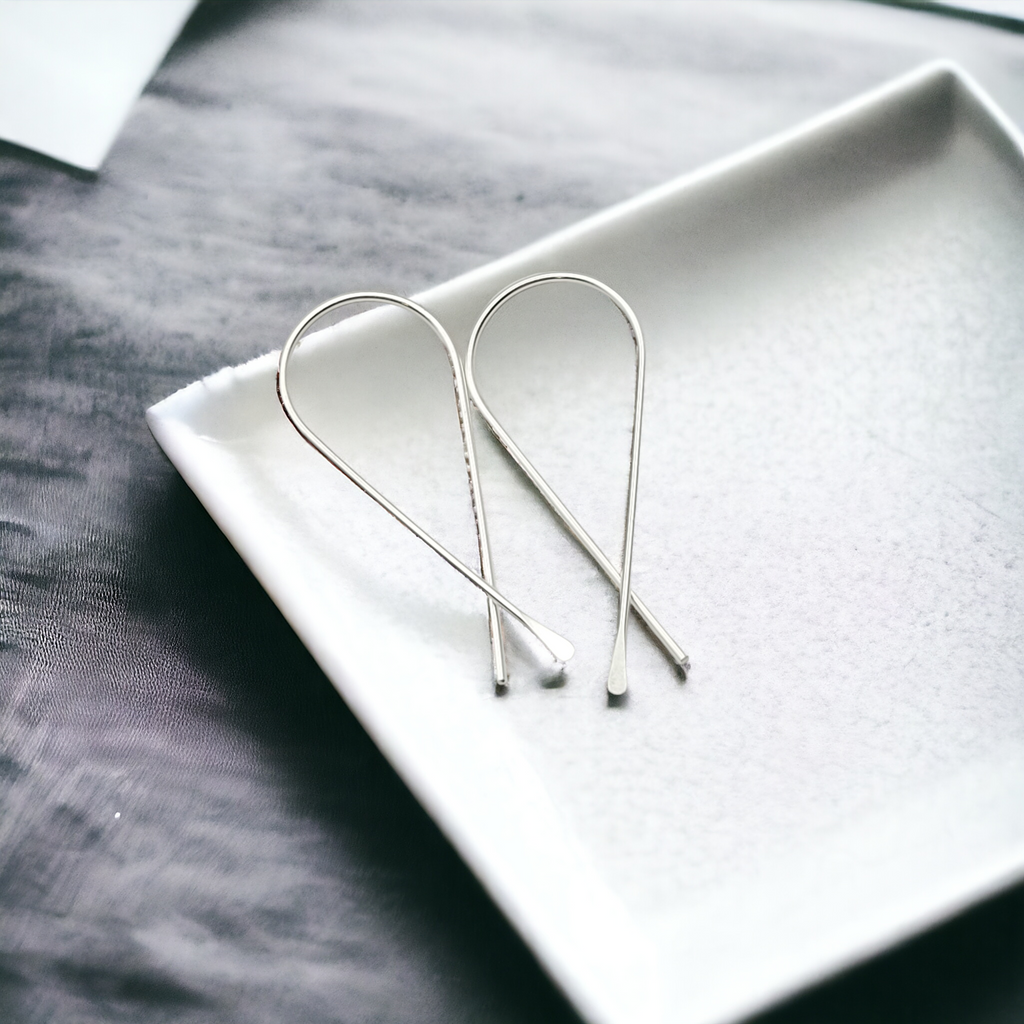 Ribbon - Silver Threader Earrings Earrings Bijou by SAM