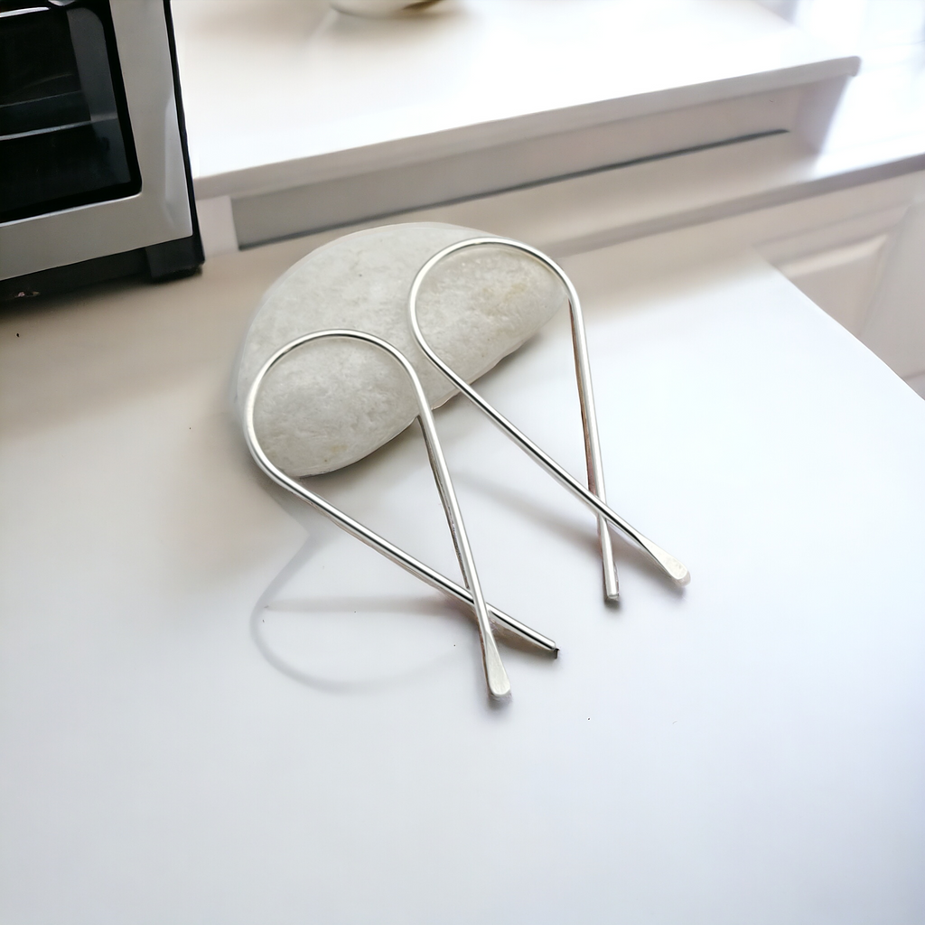 Ribbon - Silver Threader Earrings Earrings Bijou by SAM