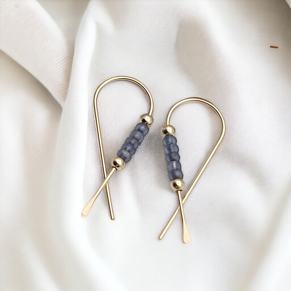 Ribbon - Gold & Purple Earrings Bijou by SAM
