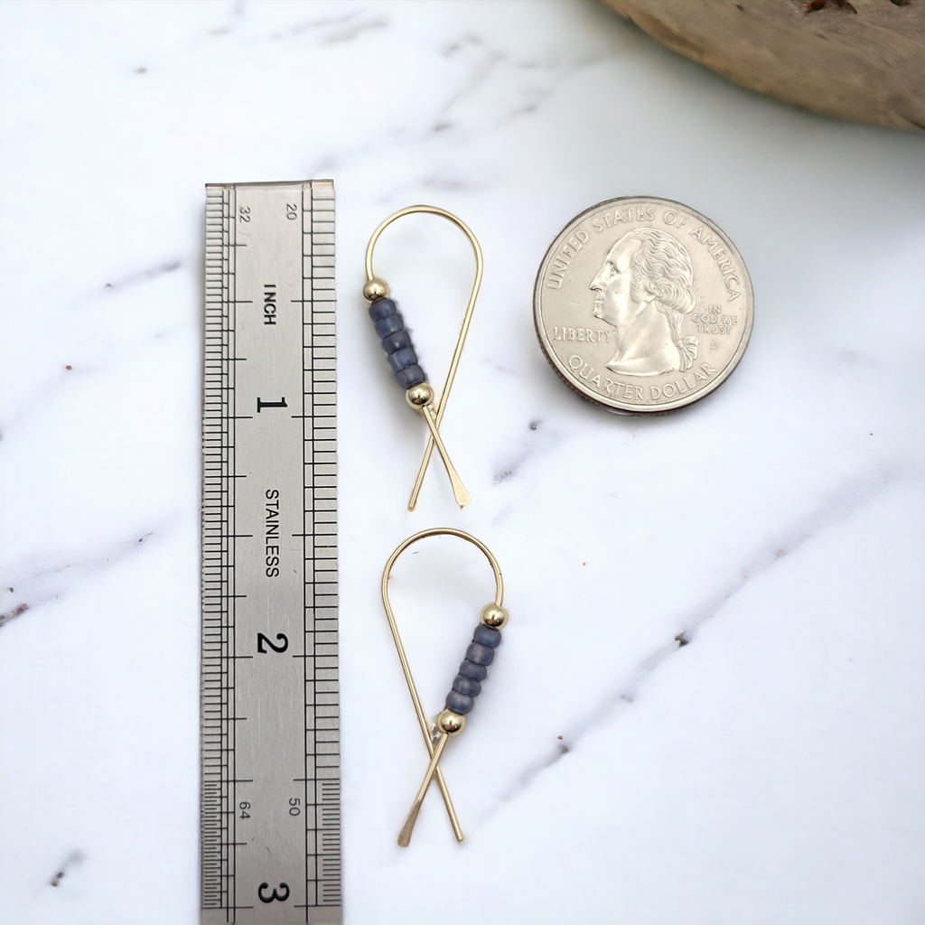 Ribbon - Gold & Purple Earrings Bijou by SAM