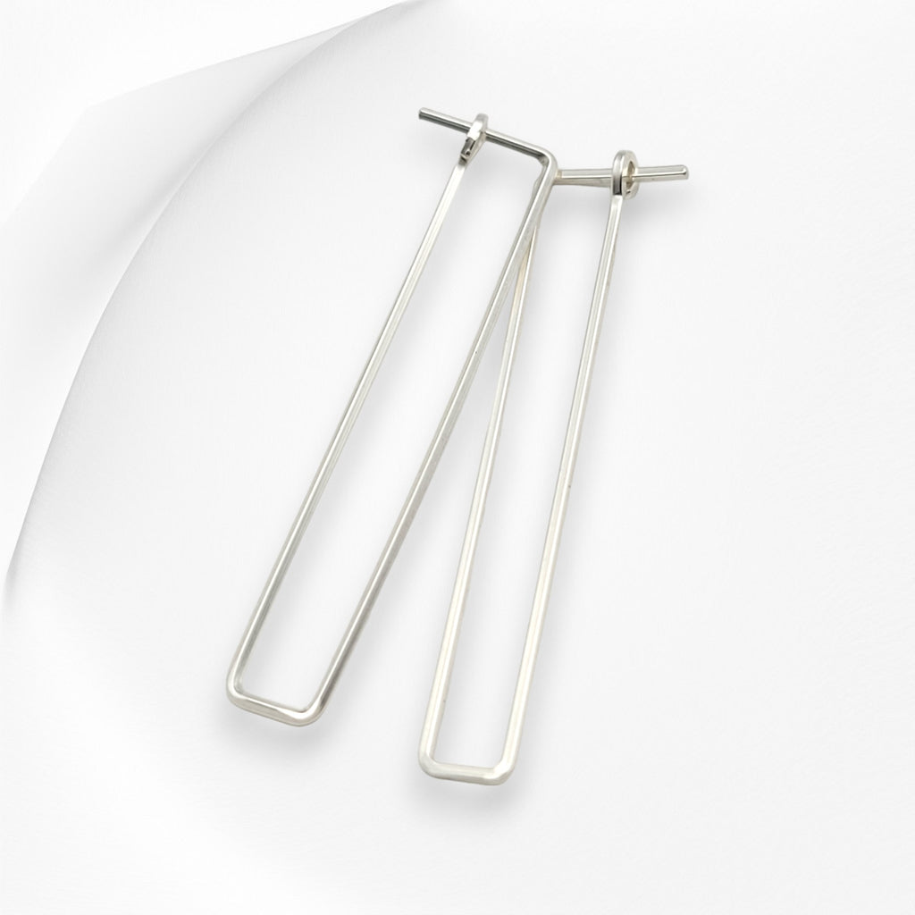 True - Silver Rectangle Earrings Bijou by SAM