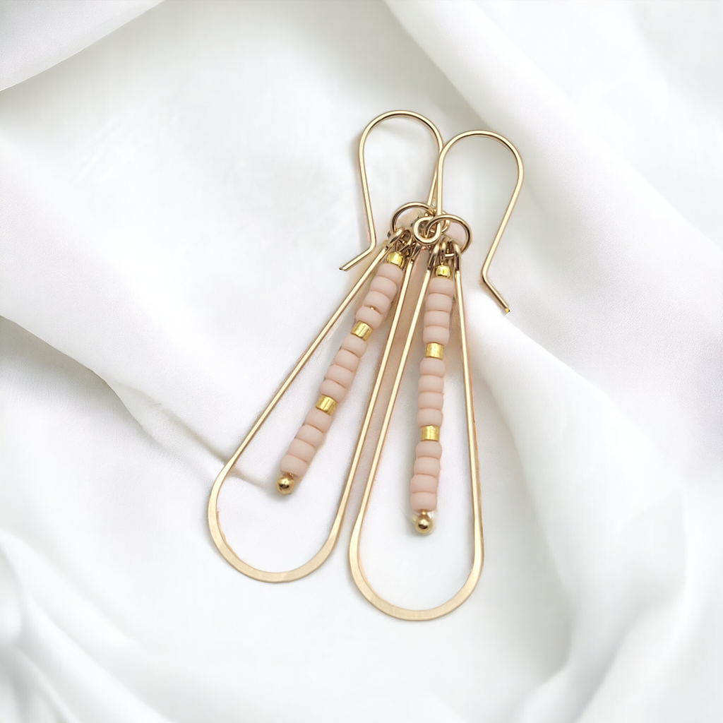 Harley - Gold & Pale Pink Earrings Bijou by SAM