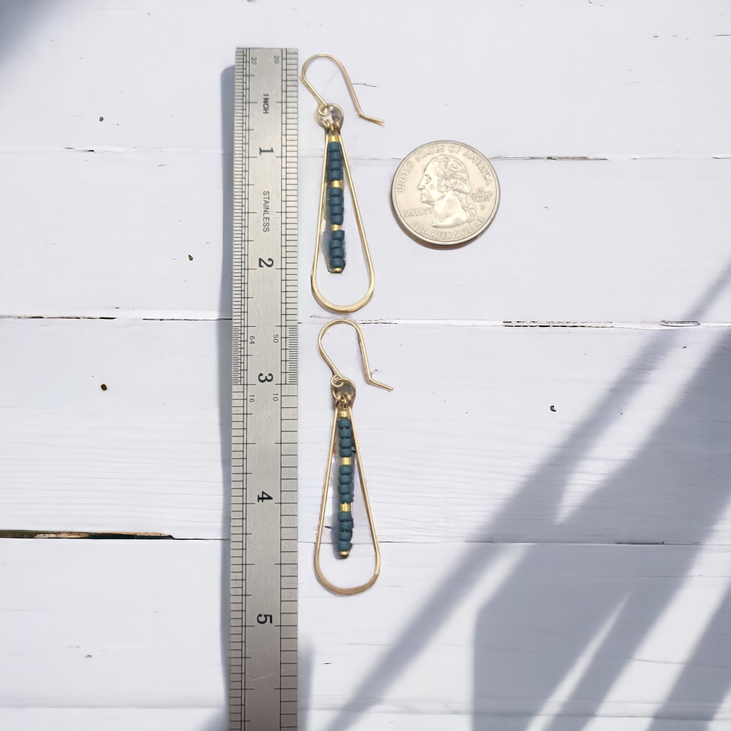 Harley - Gold & Teal Earrings Bijou by SAM