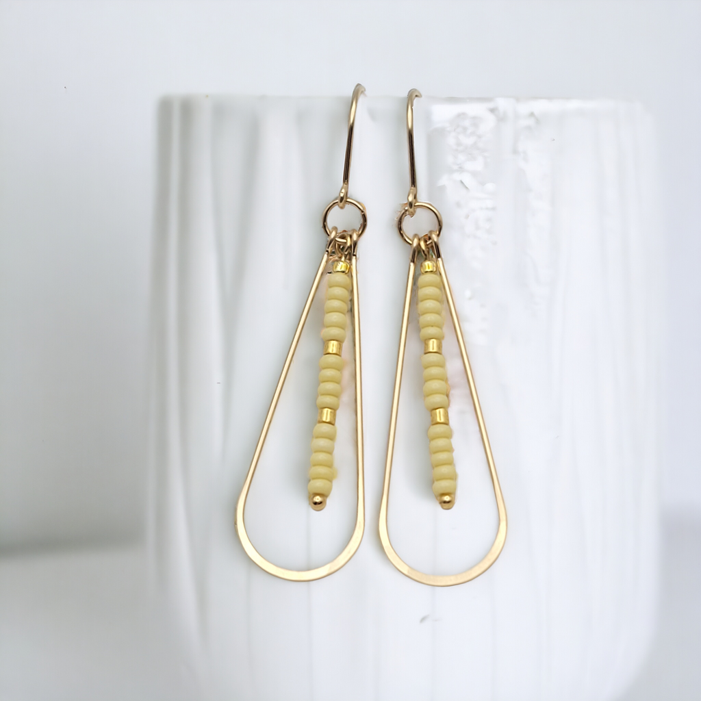 Harley - Gold & Pale Yellow Earrings Bijou by SAM