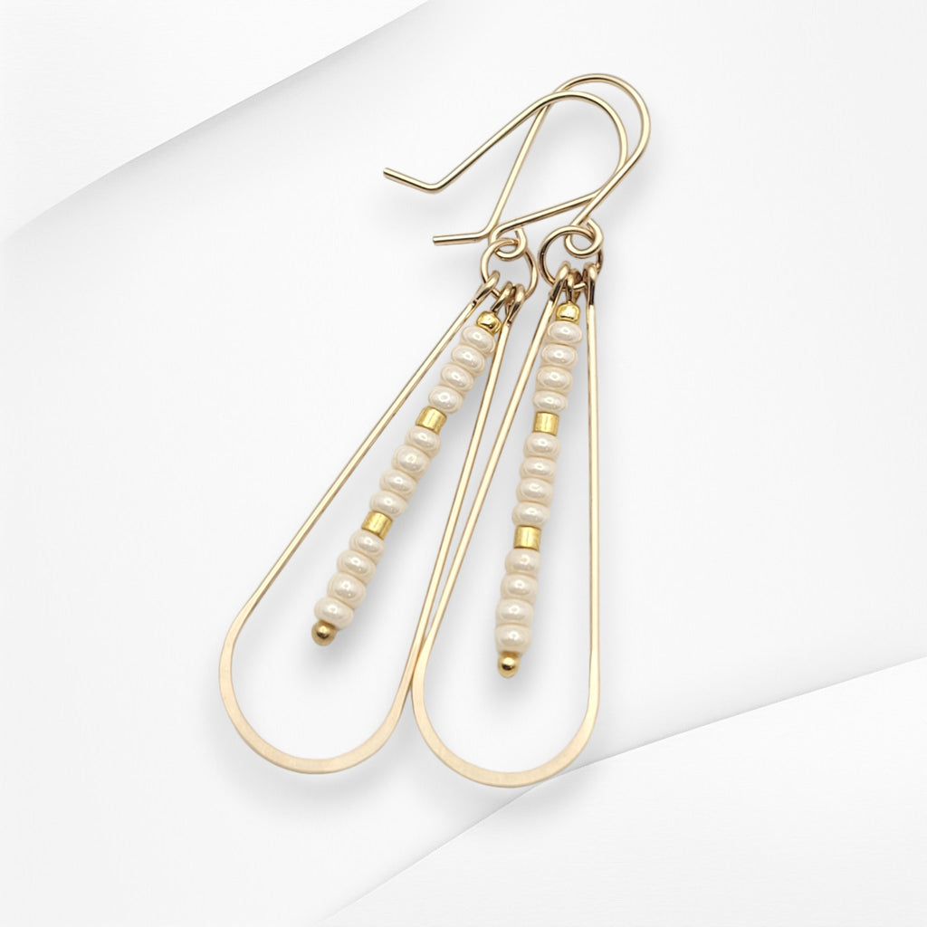 Harley - Gold & Pearl Earrings Bijou by SAM