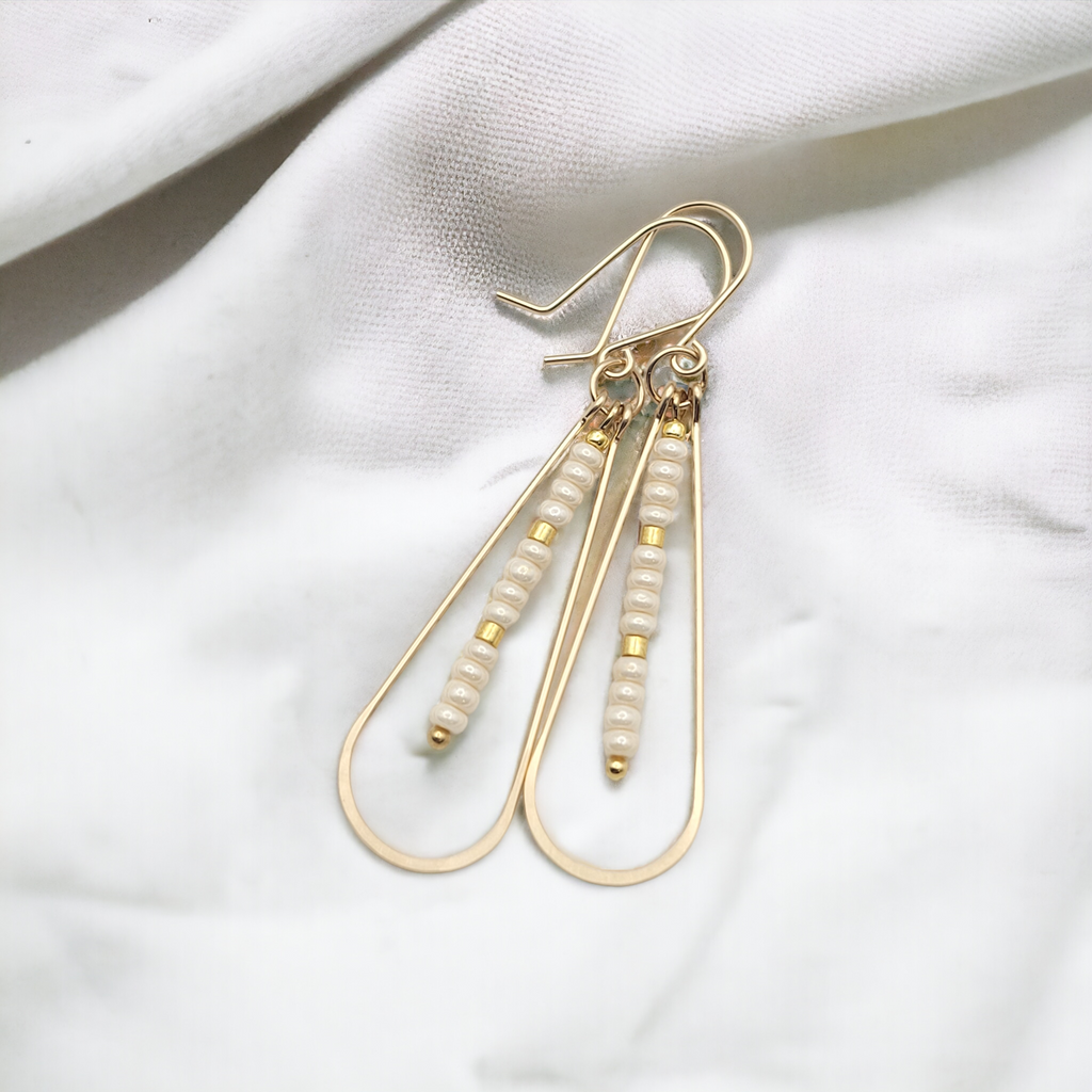 Harley - Gold & Pearl Earrings Bijou by SAM
