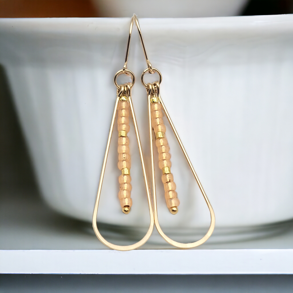 Harley - Gold & Peach Earrings Bijou by SAM