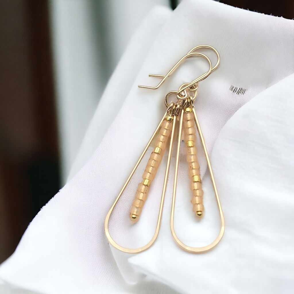 Harley - Gold & Peach Earrings Bijou by SAM