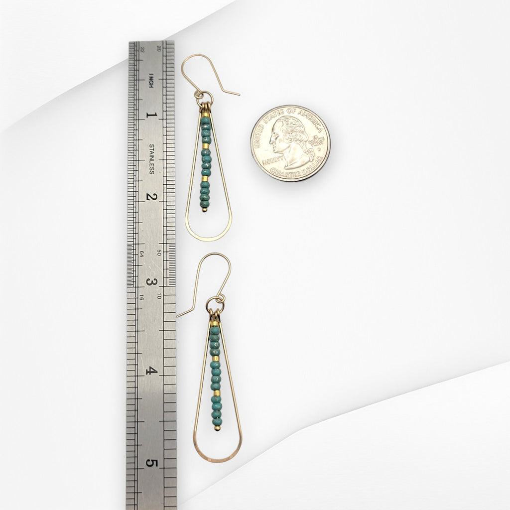 Harley - Gold & Turquoise Earrings Bijou by SAM