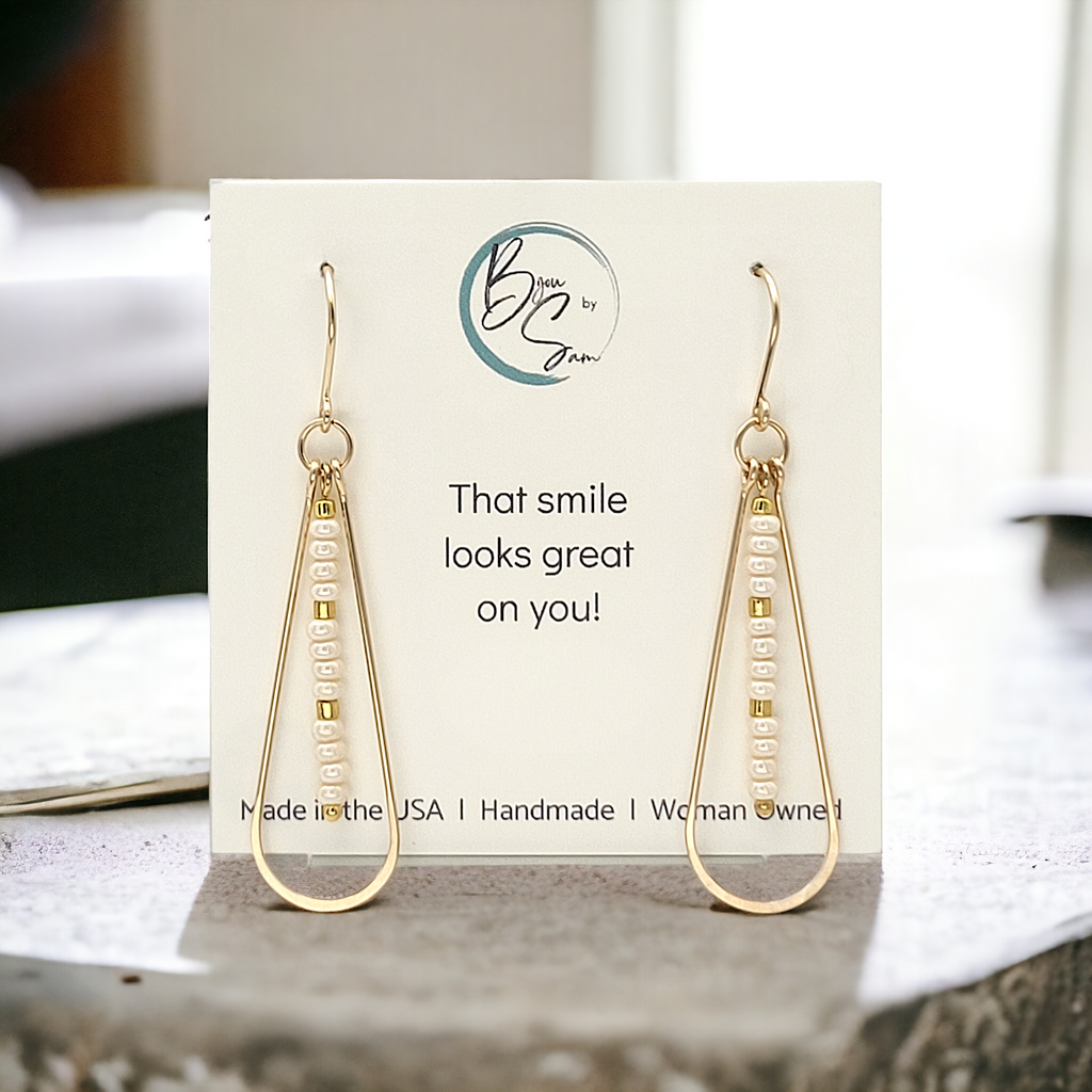 Harley - Gold & Pearl Earrings Bijou by SAM