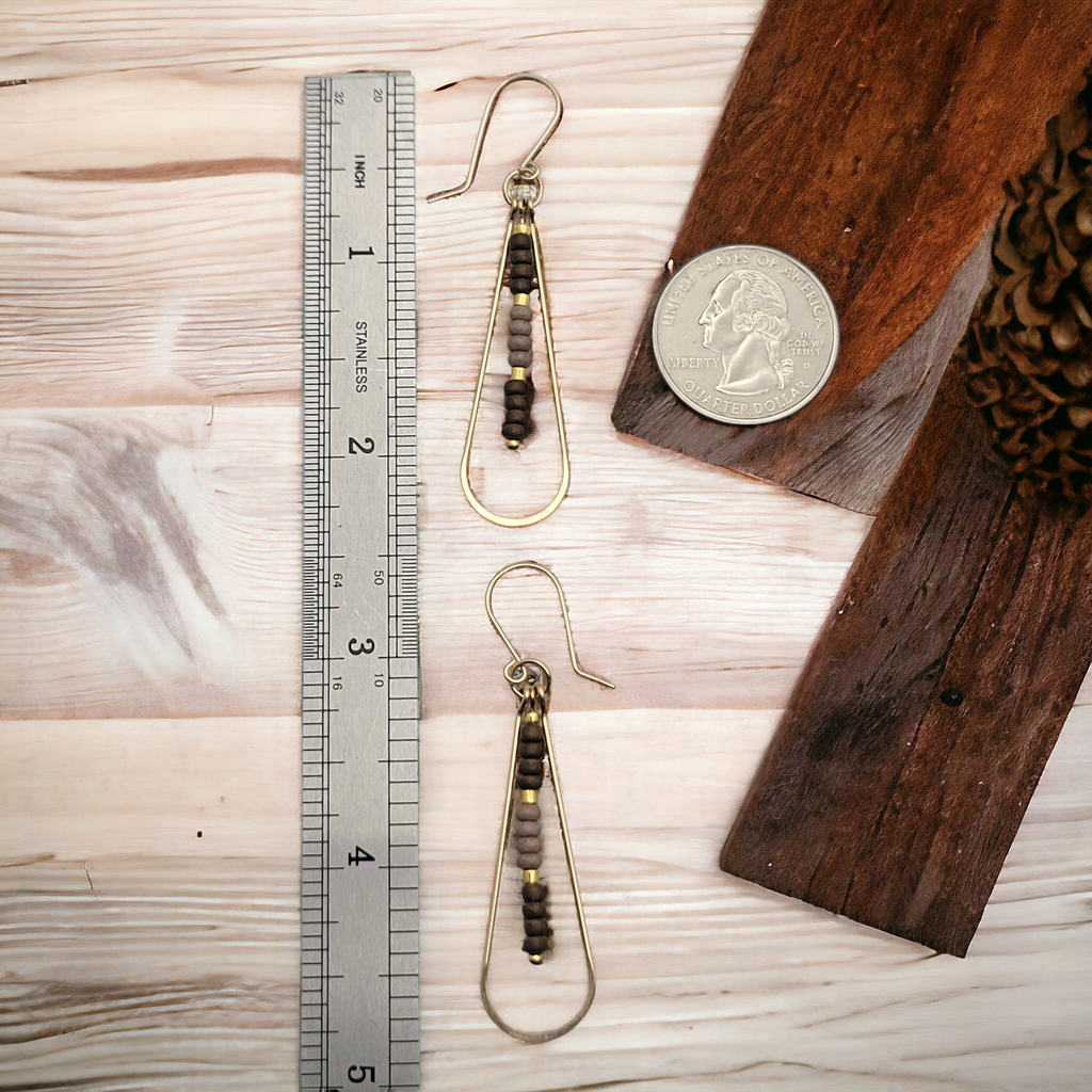 Harley - Gold & Brown Earrings Bijou by SAM