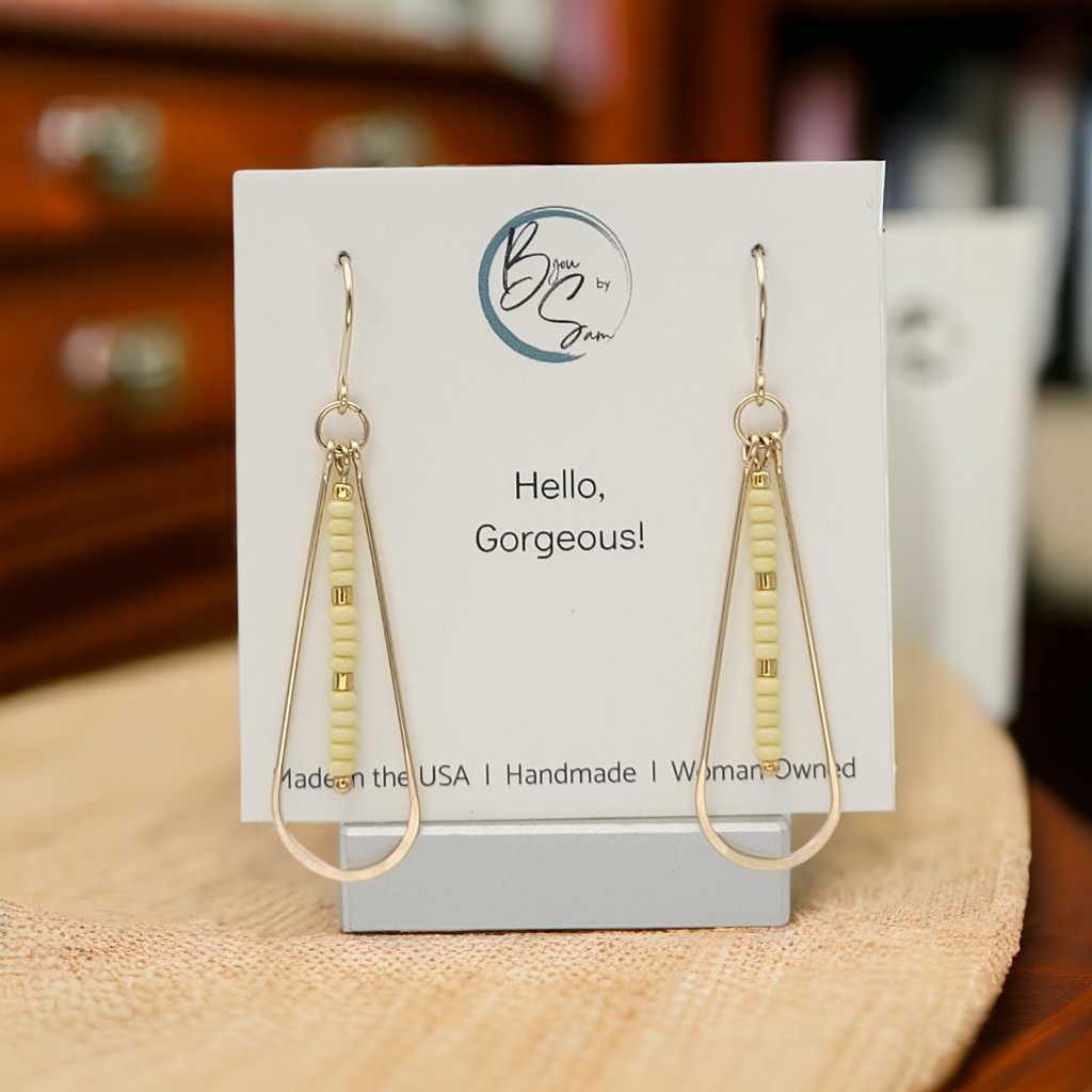 Harley - Gold & Pale Yellow Earrings Bijou by SAM