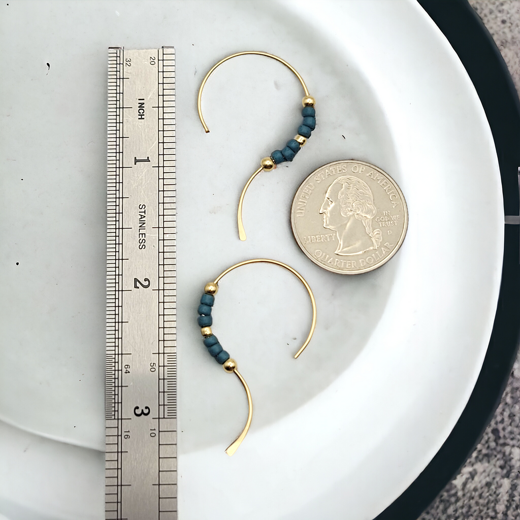 Open Heart - Gold & Teal Earrings Bijou by SAM