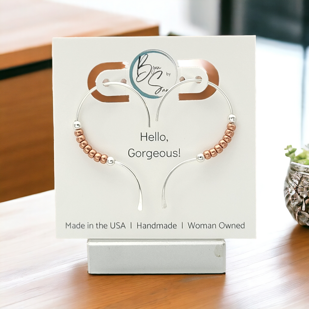 Open Heart - Silver & Copper Earrings Bijou by SAM