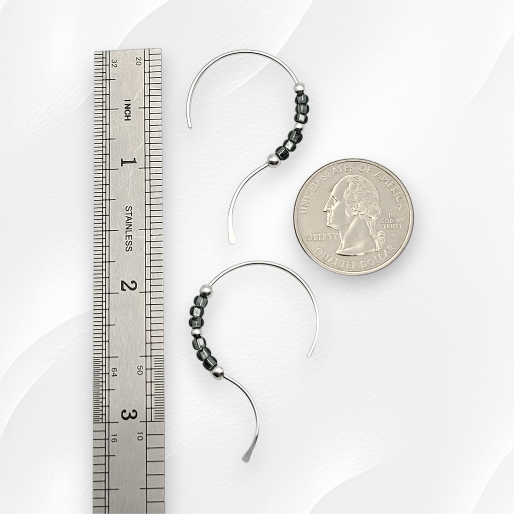 Open Heart - Silver & Smokey Quartz Earrings Bijou by SAM