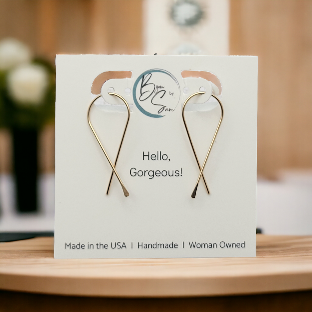 Ribbon - Gold Earrings Bijou by SAM