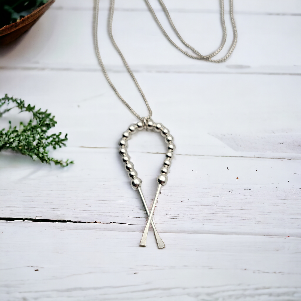 Necklace - Ribbon Silver & Silver Necklace Bijou by SAM