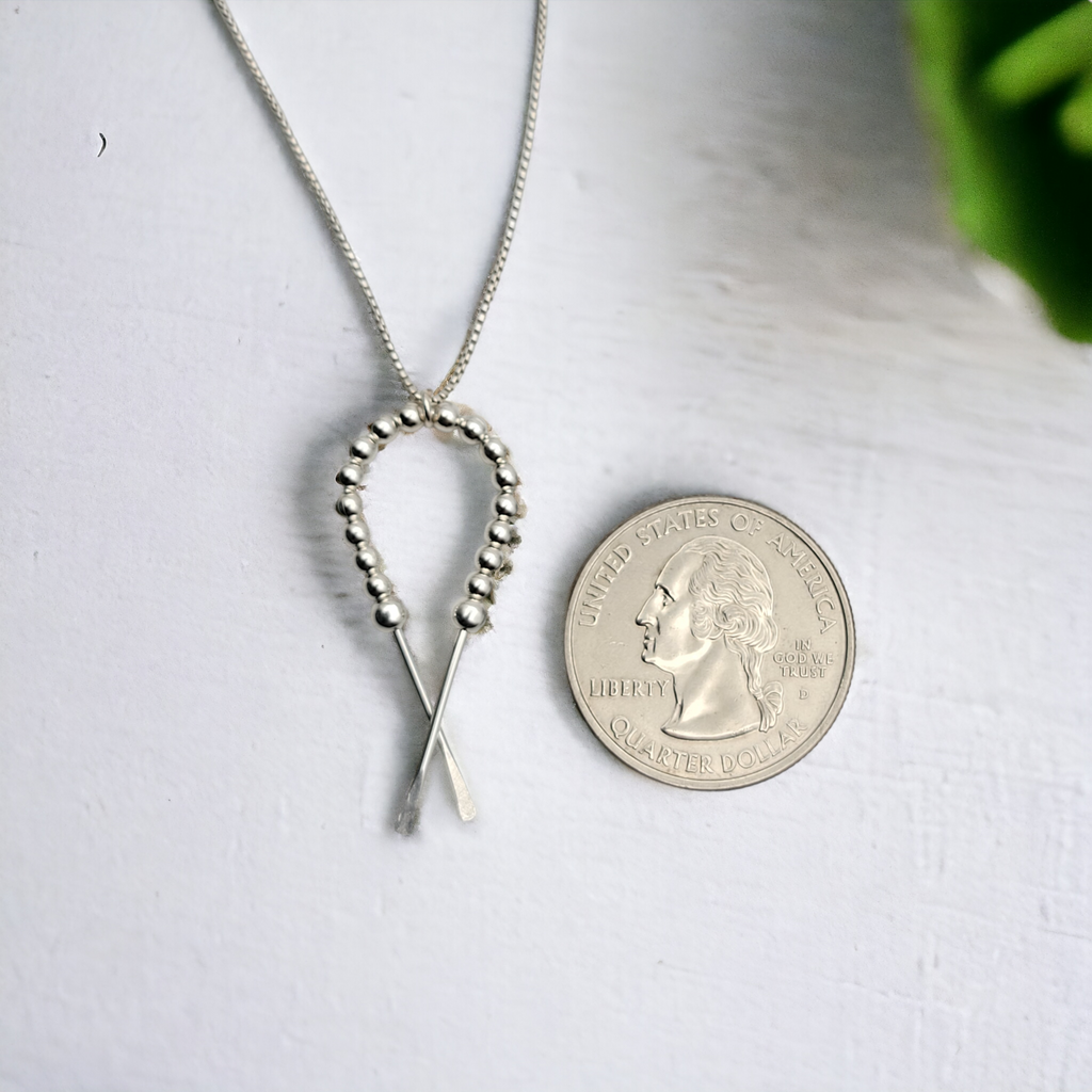 Necklace - Ribbon Silver & Silver Necklace Bijou by SAM