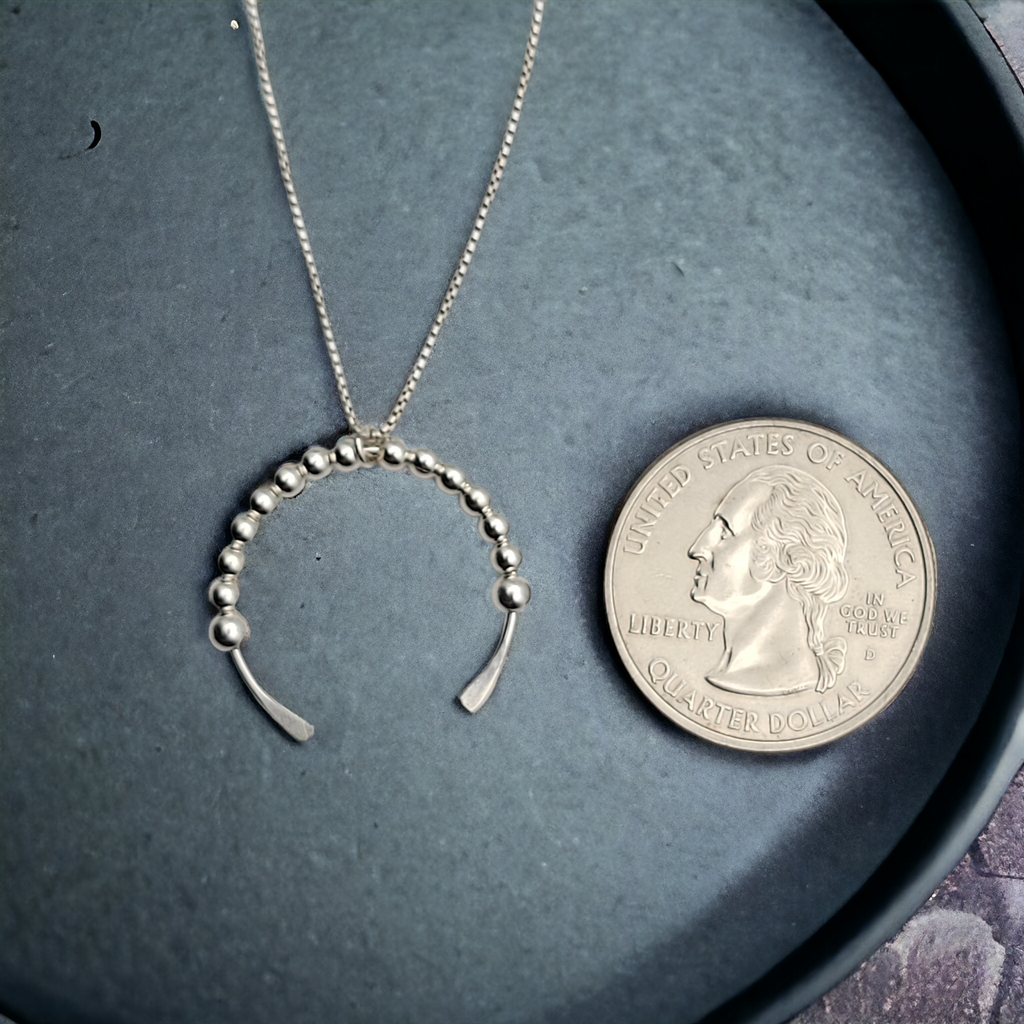 Necklace - Silver Open Circle with Silver Necklace Bijou by SAM