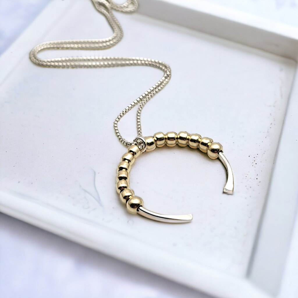 Necklace - Silver & Gold Open Circle Necklace Bijou by SAM