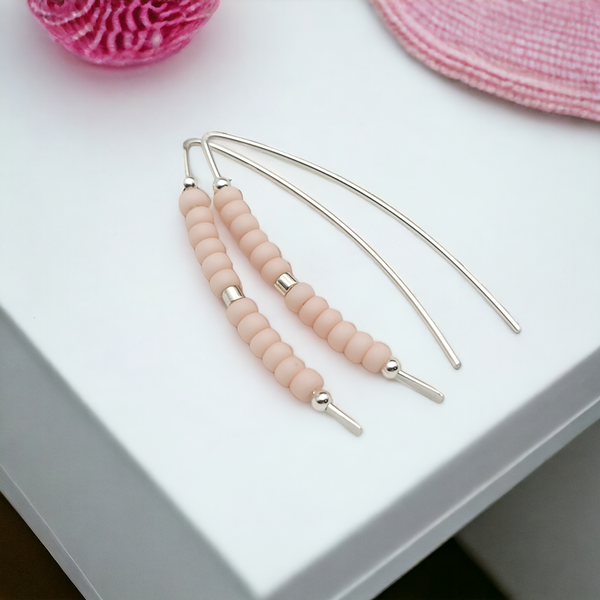 Wish - Silver & Pale Pink Earrings Bijou by SAM
