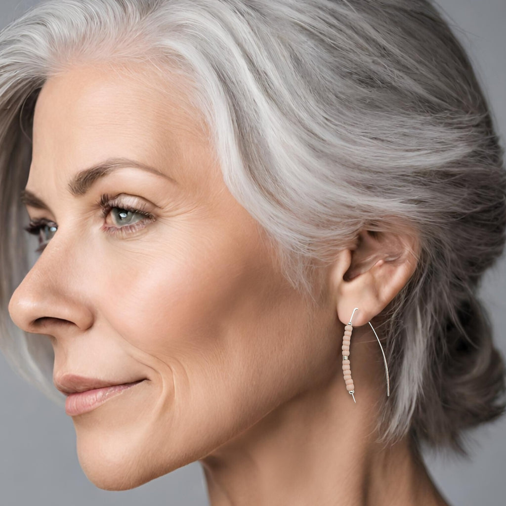 Wish - Silver & Pale Pink Earrings Bijou by SAM