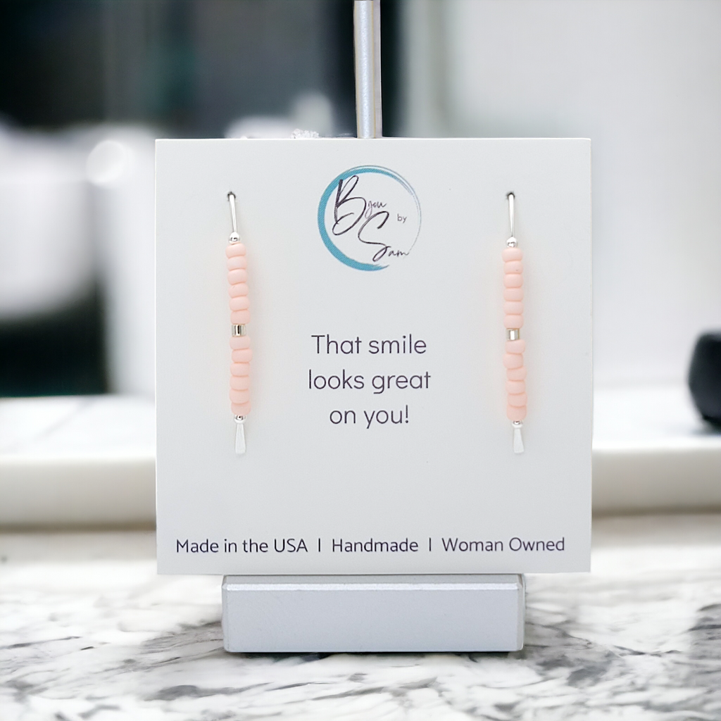 Wish - Silver & Pale Pink Earrings Bijou by SAM