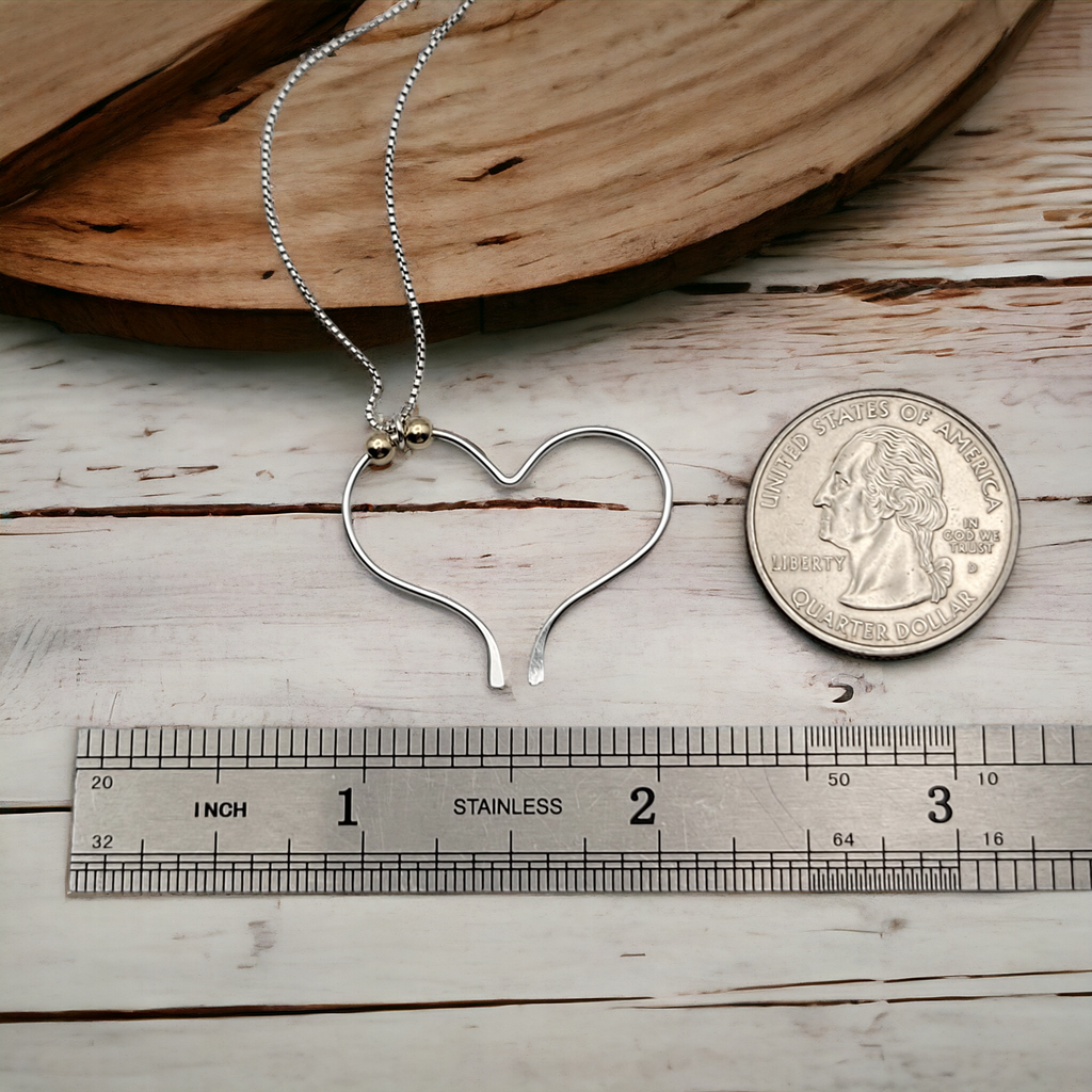 Open Heart Necklace - Silver & Gold Necklace Bijou by SAM