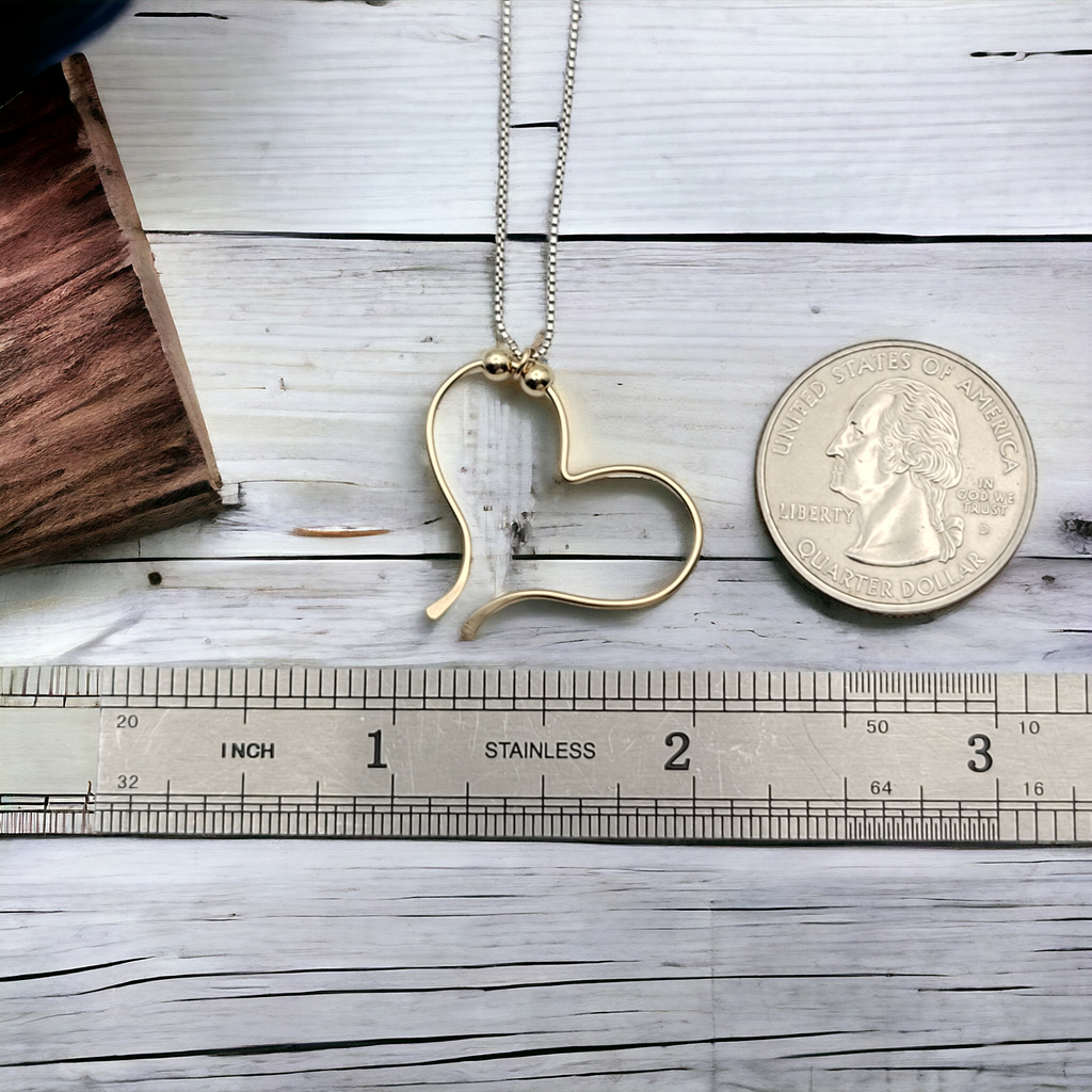 Open Heart Necklace - Gold with Silver Necklace Bijou by SAM