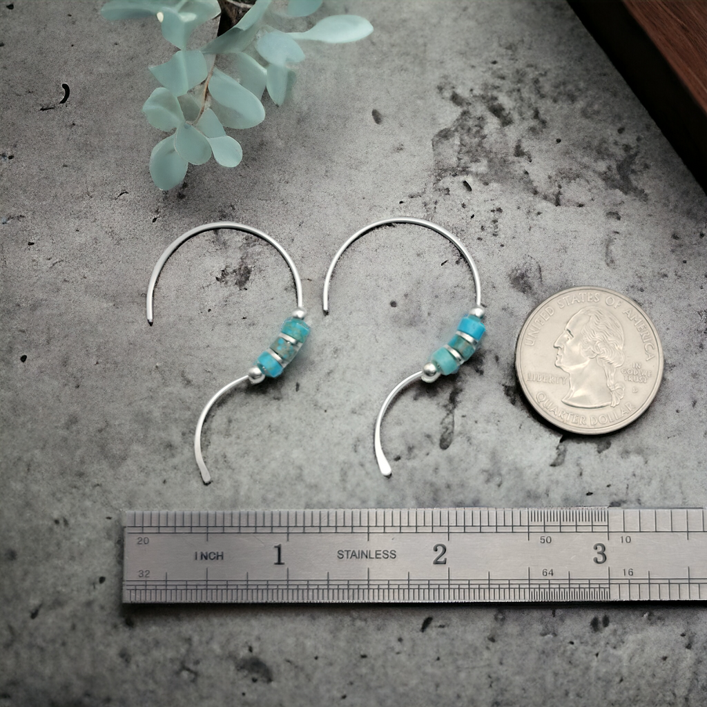 Open Heart - Silver & Turquoise Jasper Earrings Bijou by SAM