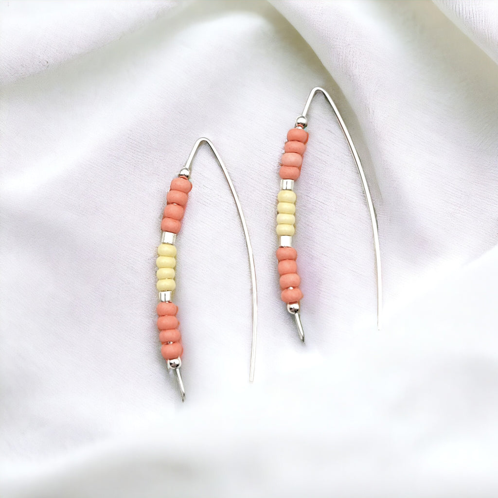 Wish - Silver with Salmon & Yellow Earrings Bijou by SAM